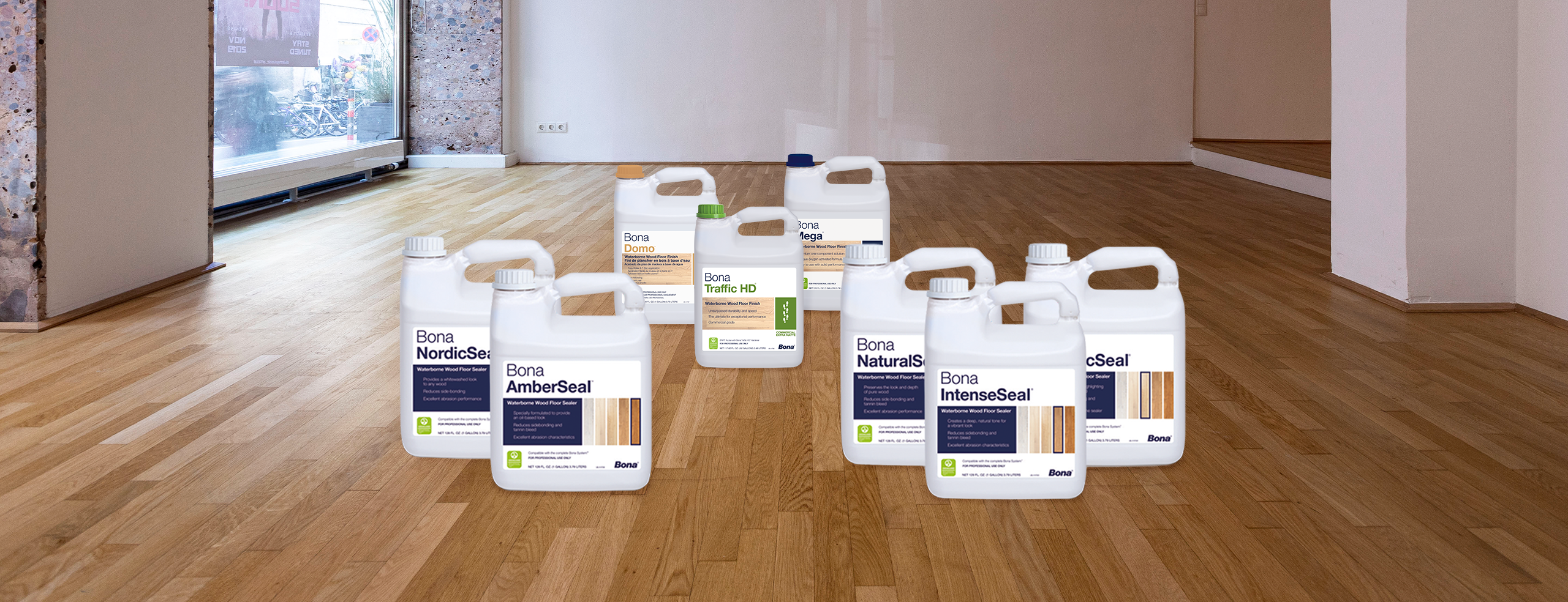 Hardwood Floor Refinishing in Stamford Hill using Bona water-borne sealers and lacquers on engineered European oak strip hardwood flooring.